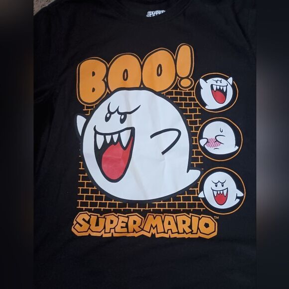Super Mario Boo Black T-Shirt - Picture 2 of 4